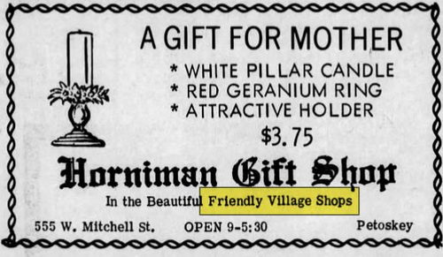 Friendly Village Shops - May 1968 Ad